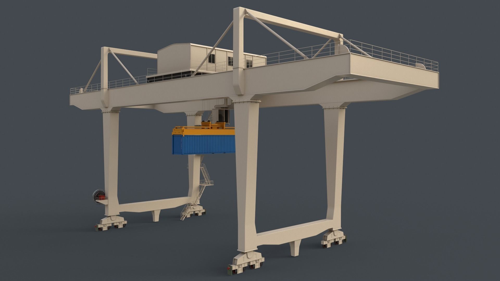 PBR Rail Mounted Gantry Crane RMG V2 - Multi color Pack 3D Model Collection_87