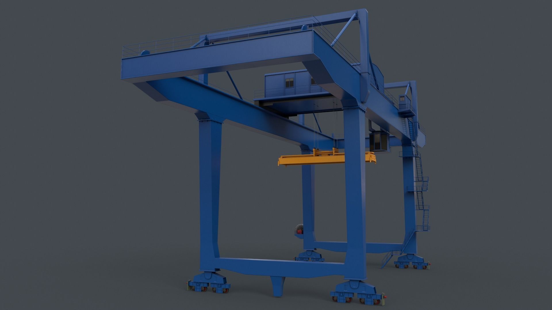 PBR Rail Mounted Gantry Crane RMG V2 - Multi color Pack 3D Model Collection_56
