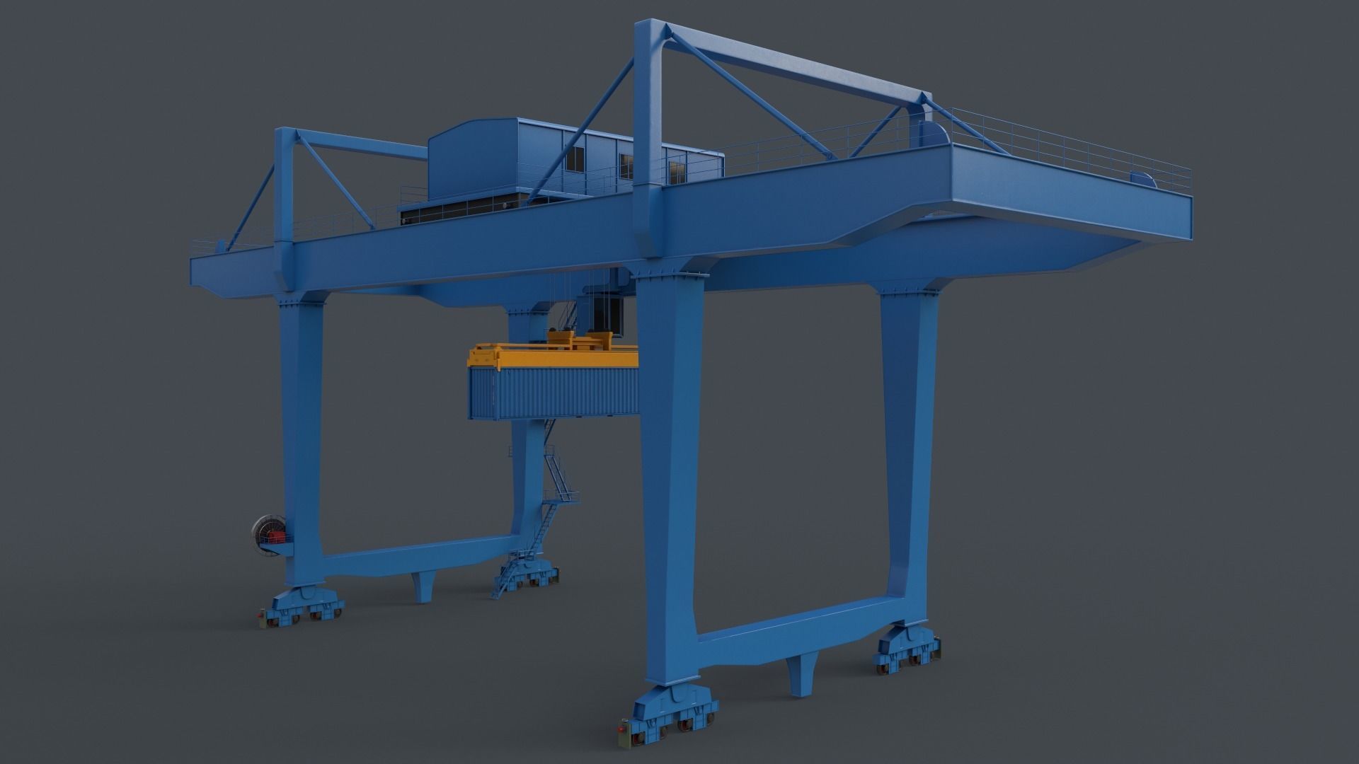 PBR Rail Mounted Gantry Crane RMG V2 - Multi color Pack 3D Model Collection_89
