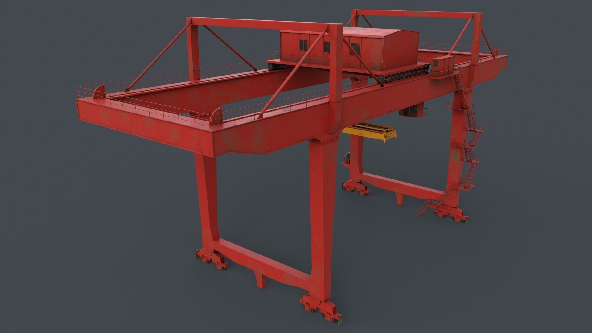 PBR Rail Mounted Gantry Crane RMG V2 - Multi color Pack 3D Model Collection_39