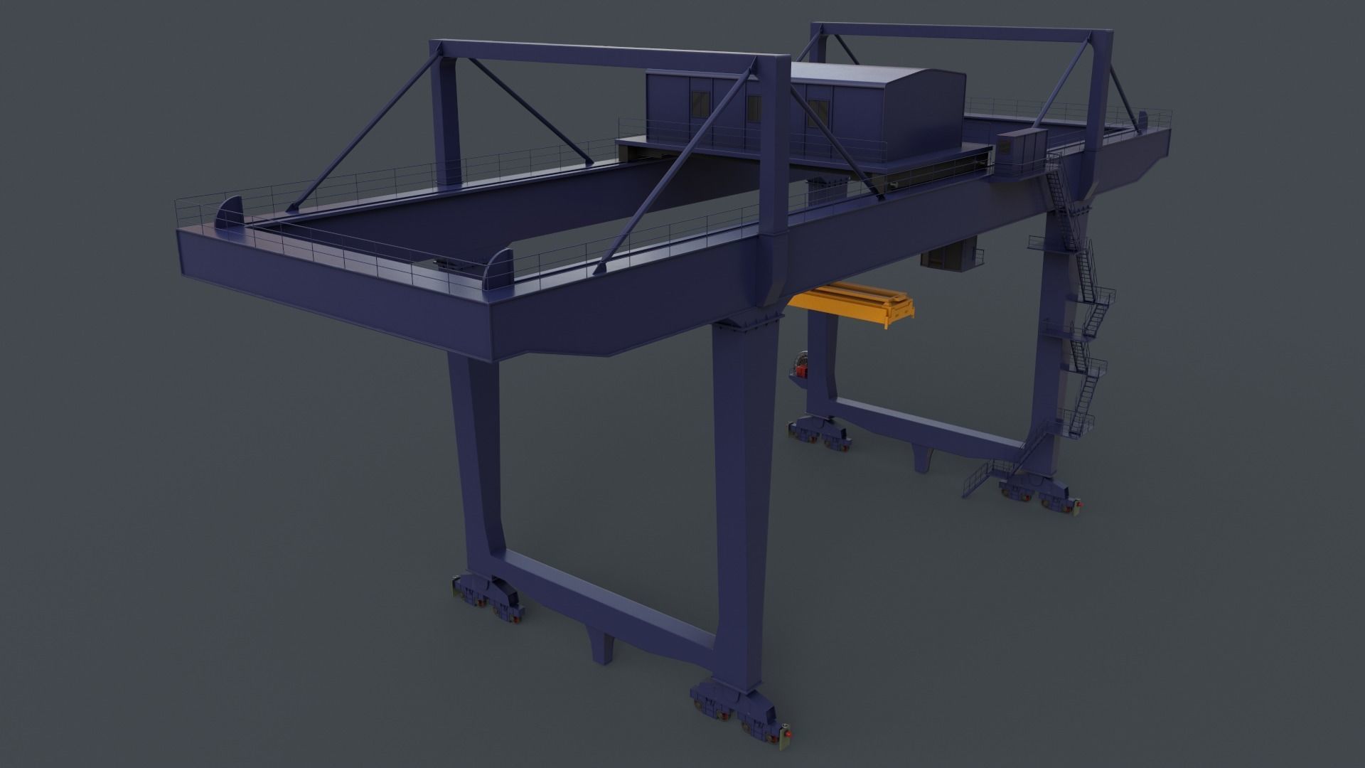 PBR Rail Mounted Gantry Crane RMG V2 - Multi color Pack 3D Model Collection_16