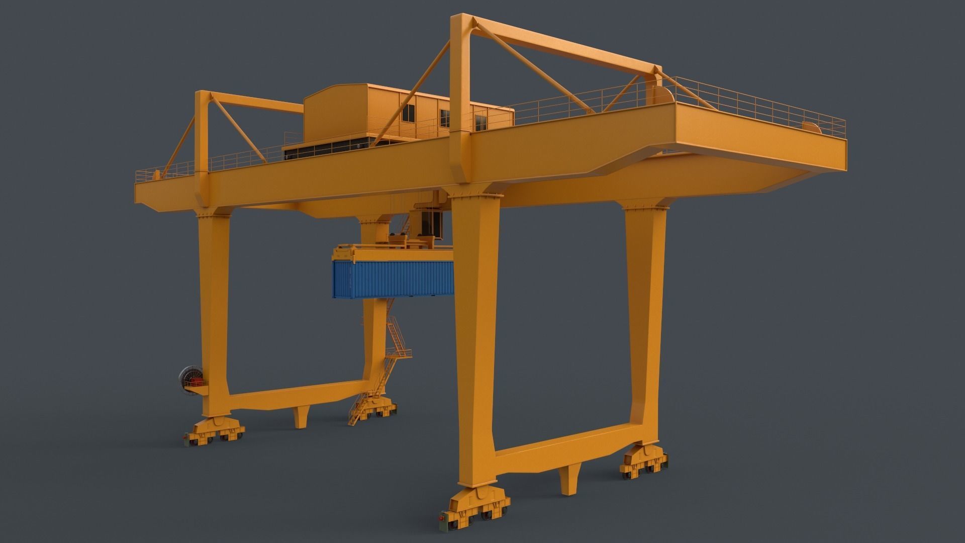 PBR Rail Mounted Gantry Crane RMG V2 - Multi color Pack 3D Model Collection_82