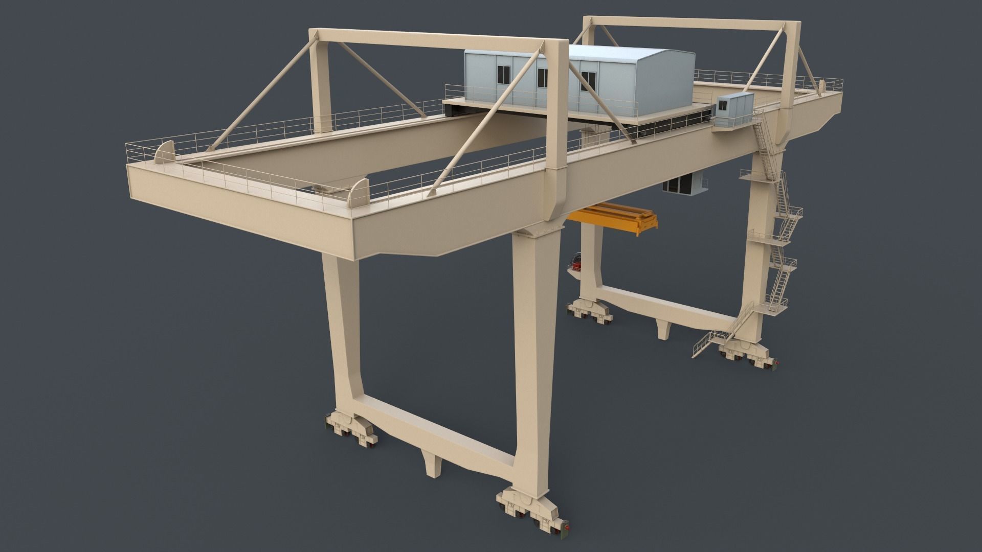 PBR Rail Mounted Gantry Crane RMG V2 - Multi color Pack 3D Model Collection_41