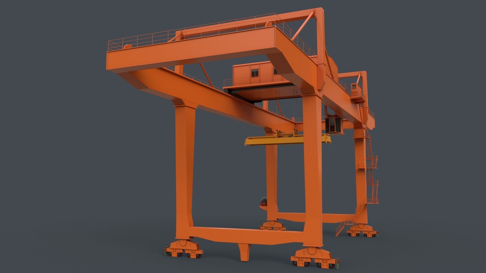 PBR Rail Mounted Gantry Crane RMG V2 - Multi color Pack 3D Model Collection_64
