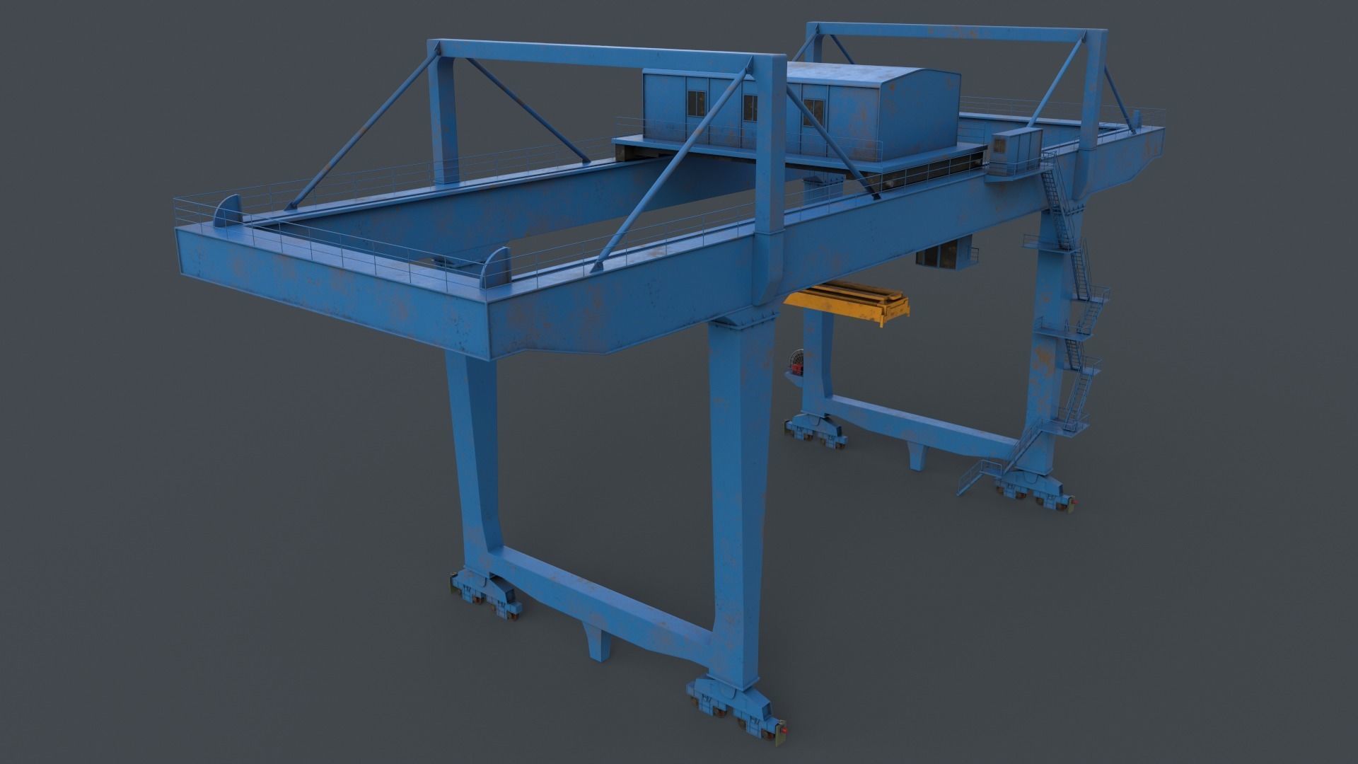 PBR Rail Mounted Gantry Crane RMG V2 - Multi color Pack 3D Model Collection_14
