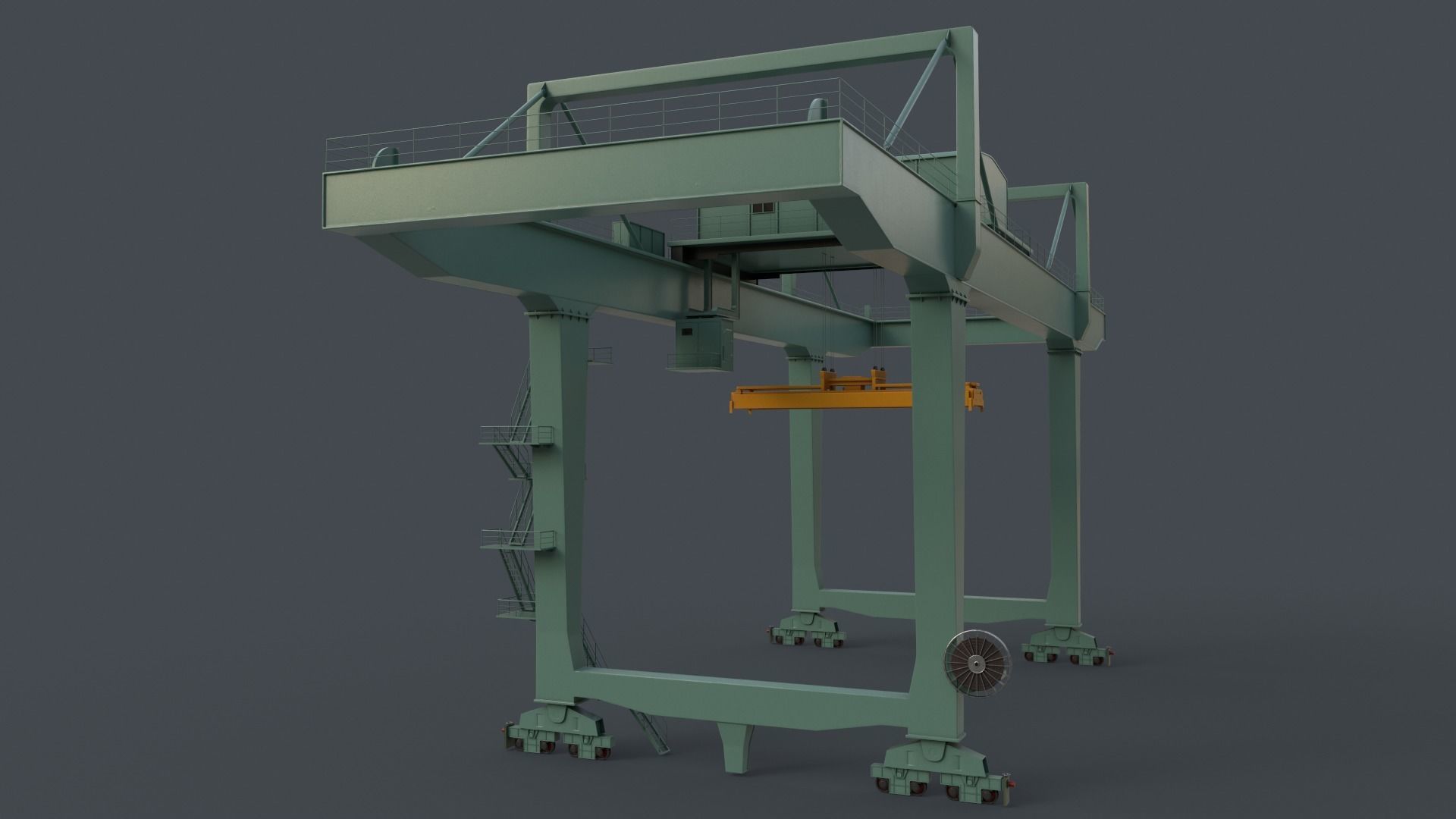 PBR Rail Mounted Gantry Crane RMG V2 - Multi color Pack 3D Model Collection_98