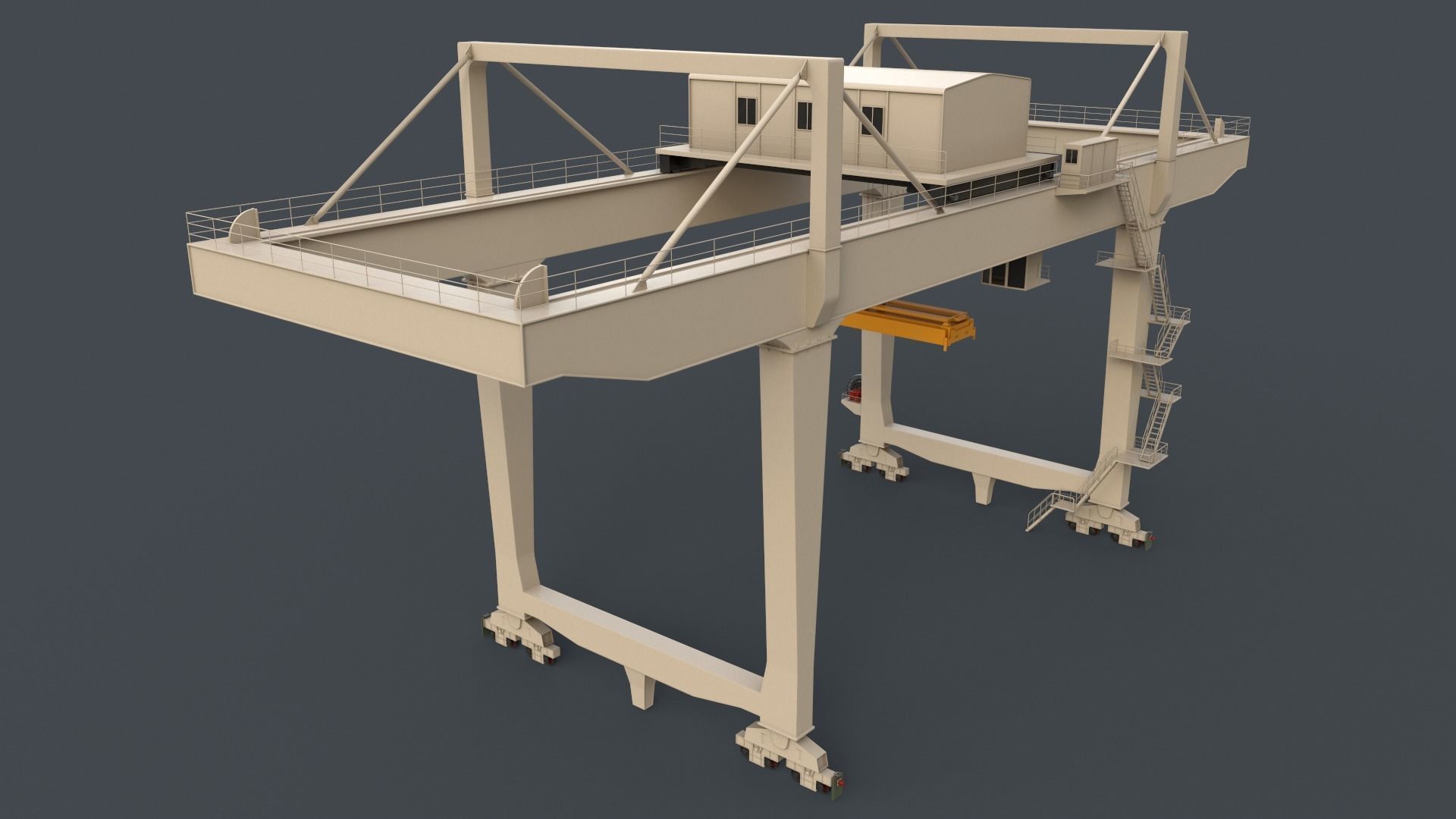 PBR Rail Mounted Gantry Crane RMG V2 - Multi color Pack 3D Model Collection_40