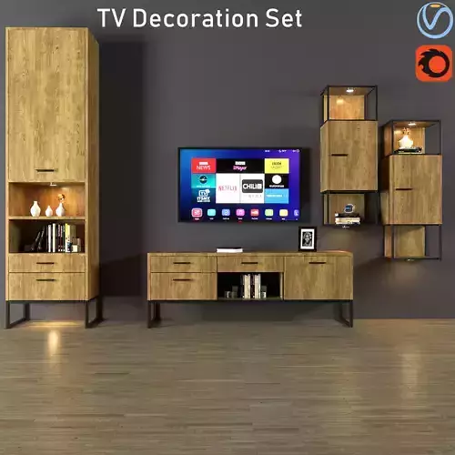 Tv set decoration 3D model