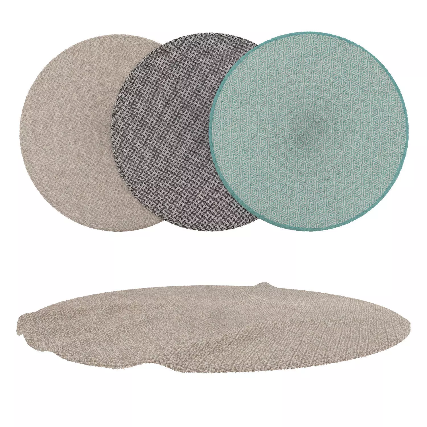 Round Rug Set 269 3D model_0