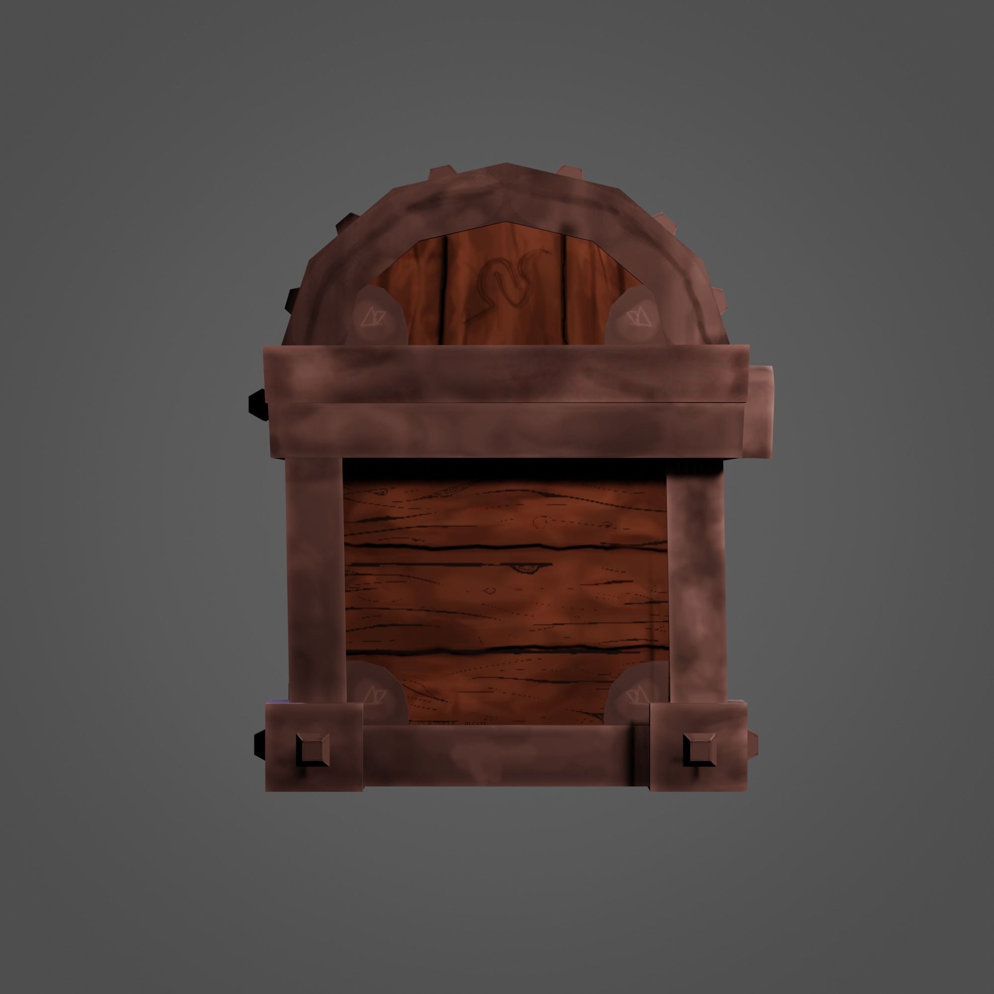 Treasure Chest Low-poly 3D model_5