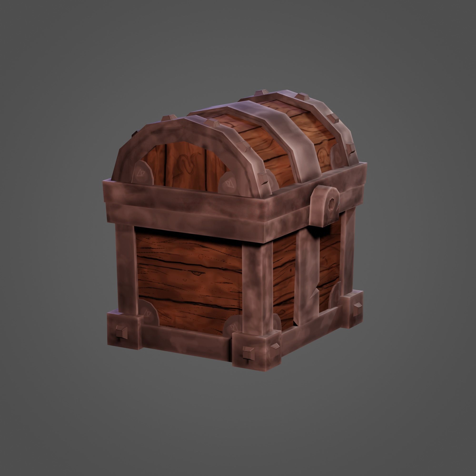 Treasure Chest Low-poly 3D model_4