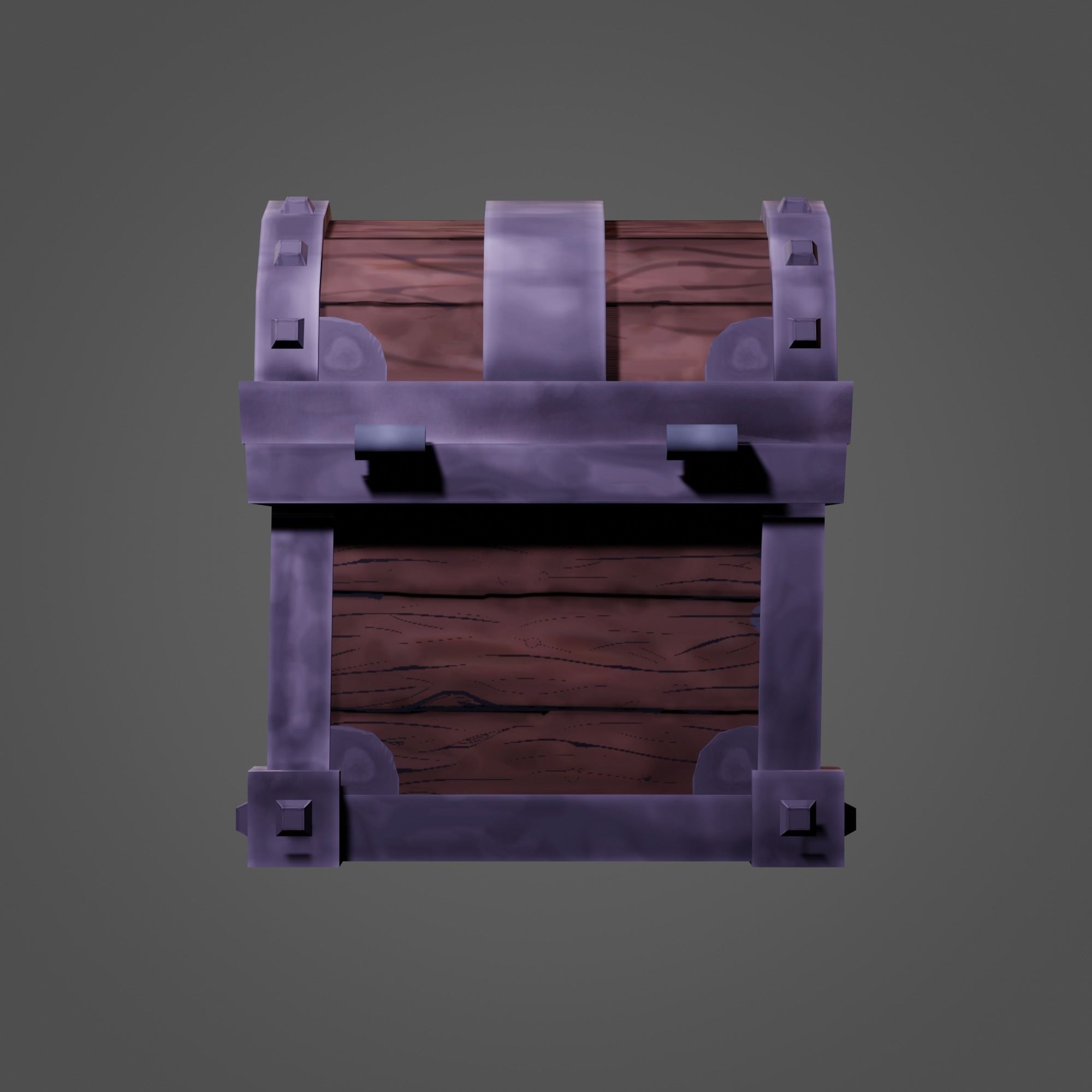 Treasure Chest Low-poly 3D model_7