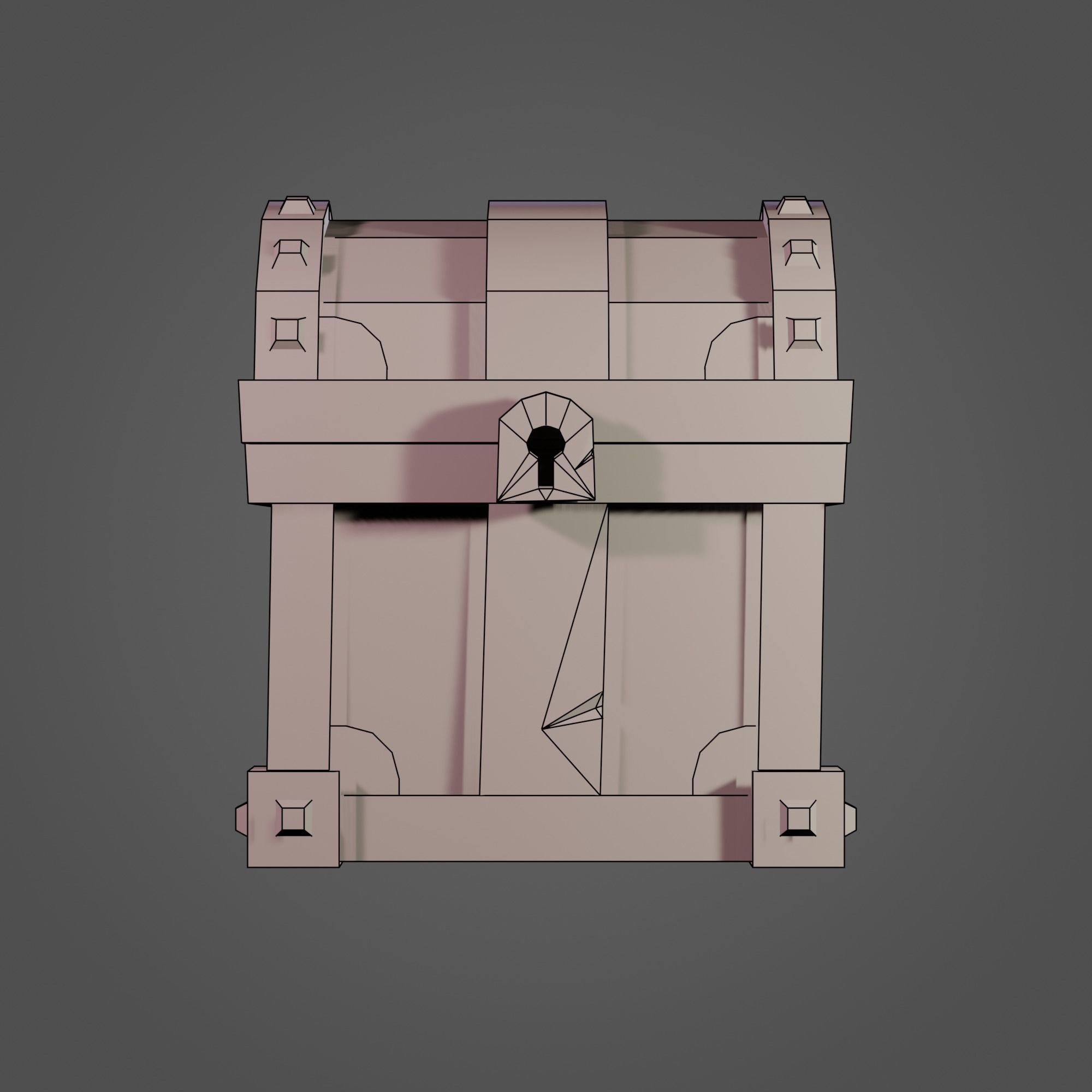 Treasure Chest Low-poly 3D model_17