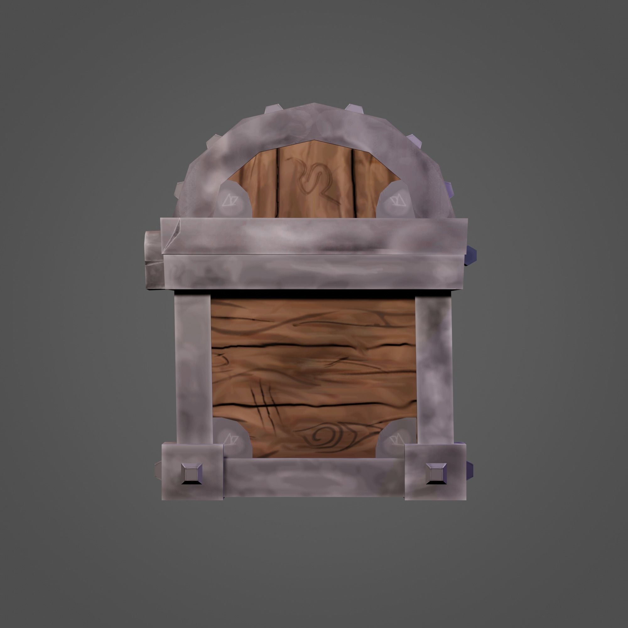 Treasure Chest Low-poly 3D model_6