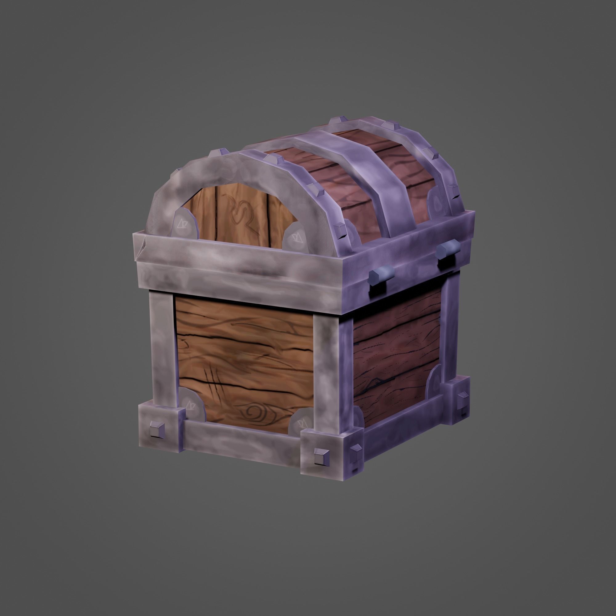 Treasure Chest Low-poly 3D model_3