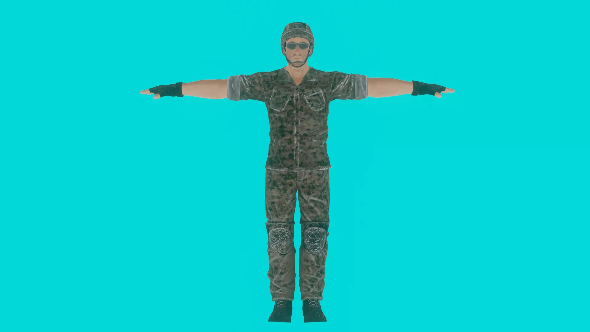 soldier 3d model for game Low-poly 3D model_0