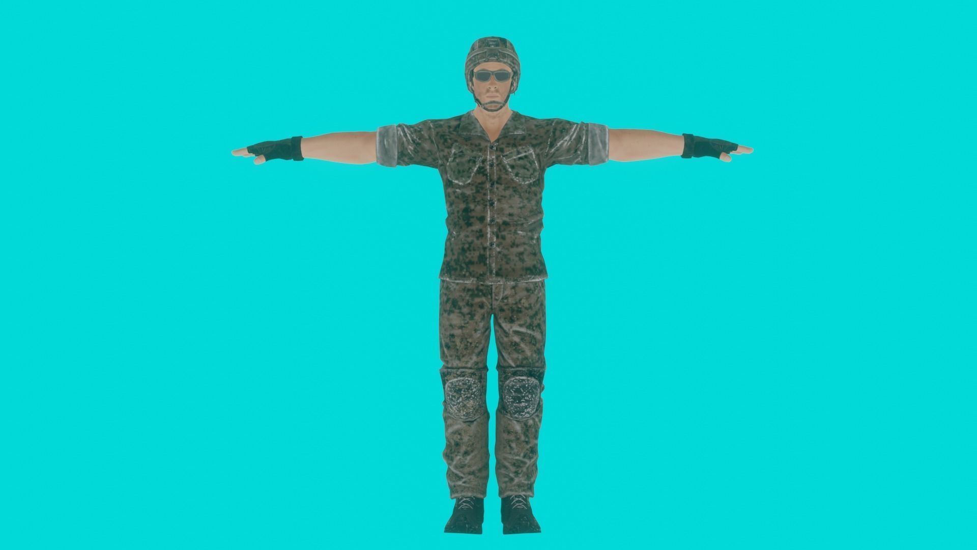 soldier 3d model for game Low-poly 3D model_5