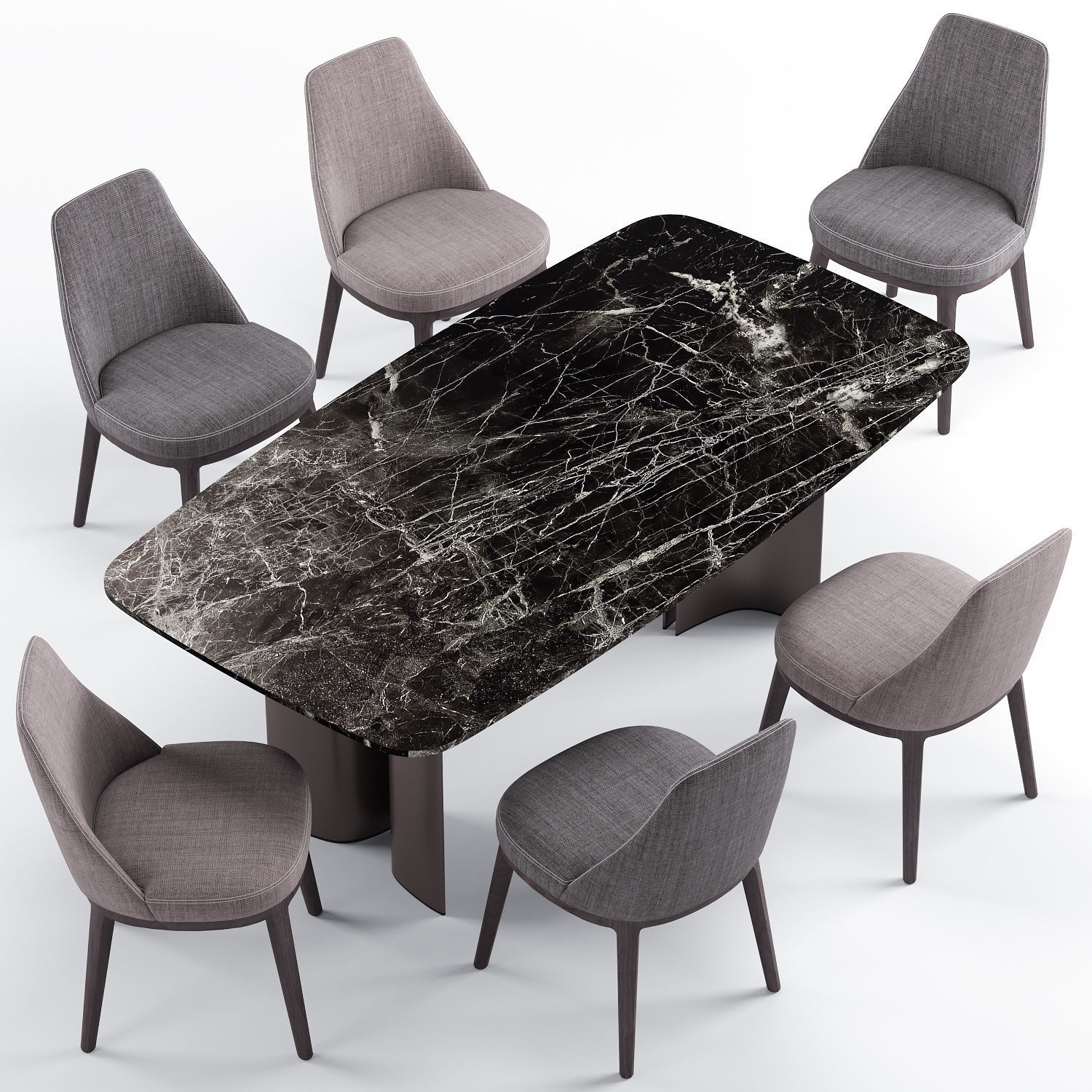 Lucylle dining chair and Gullwing table - Lema 3D model_3