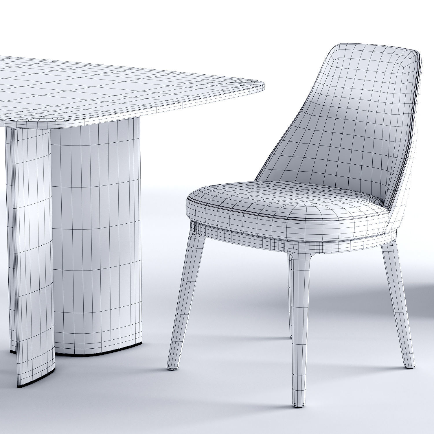 Lucylle dining chair and Gullwing table - Lema 3D model_4