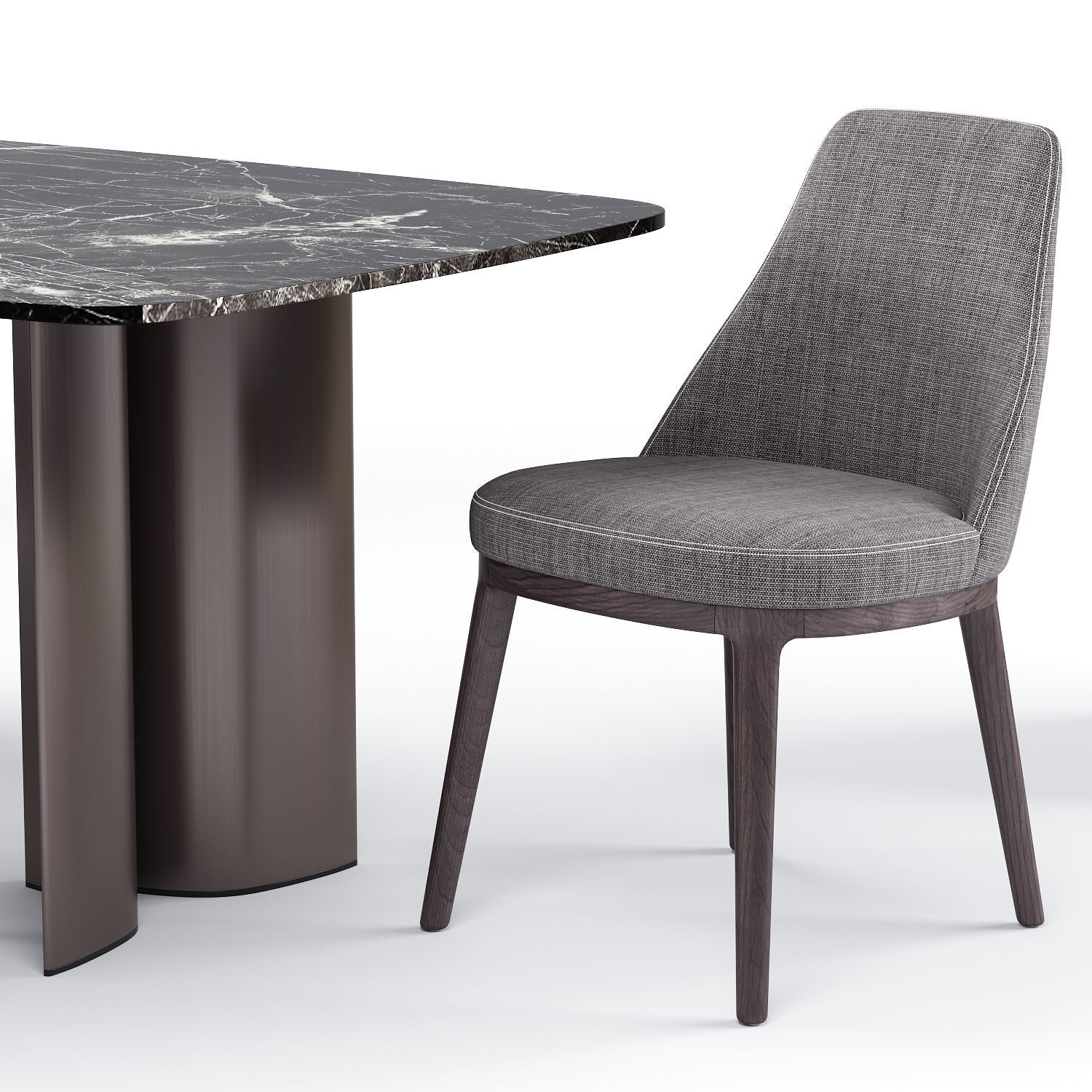 Lucylle dining chair and Gullwing table - Lema 3D model_1