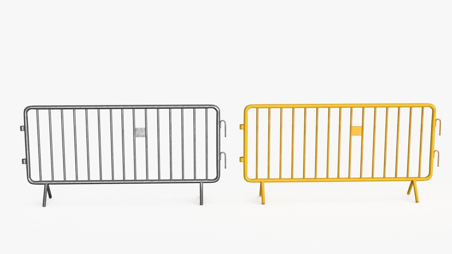 Road Safety Barrier Low-poly 3D model_7