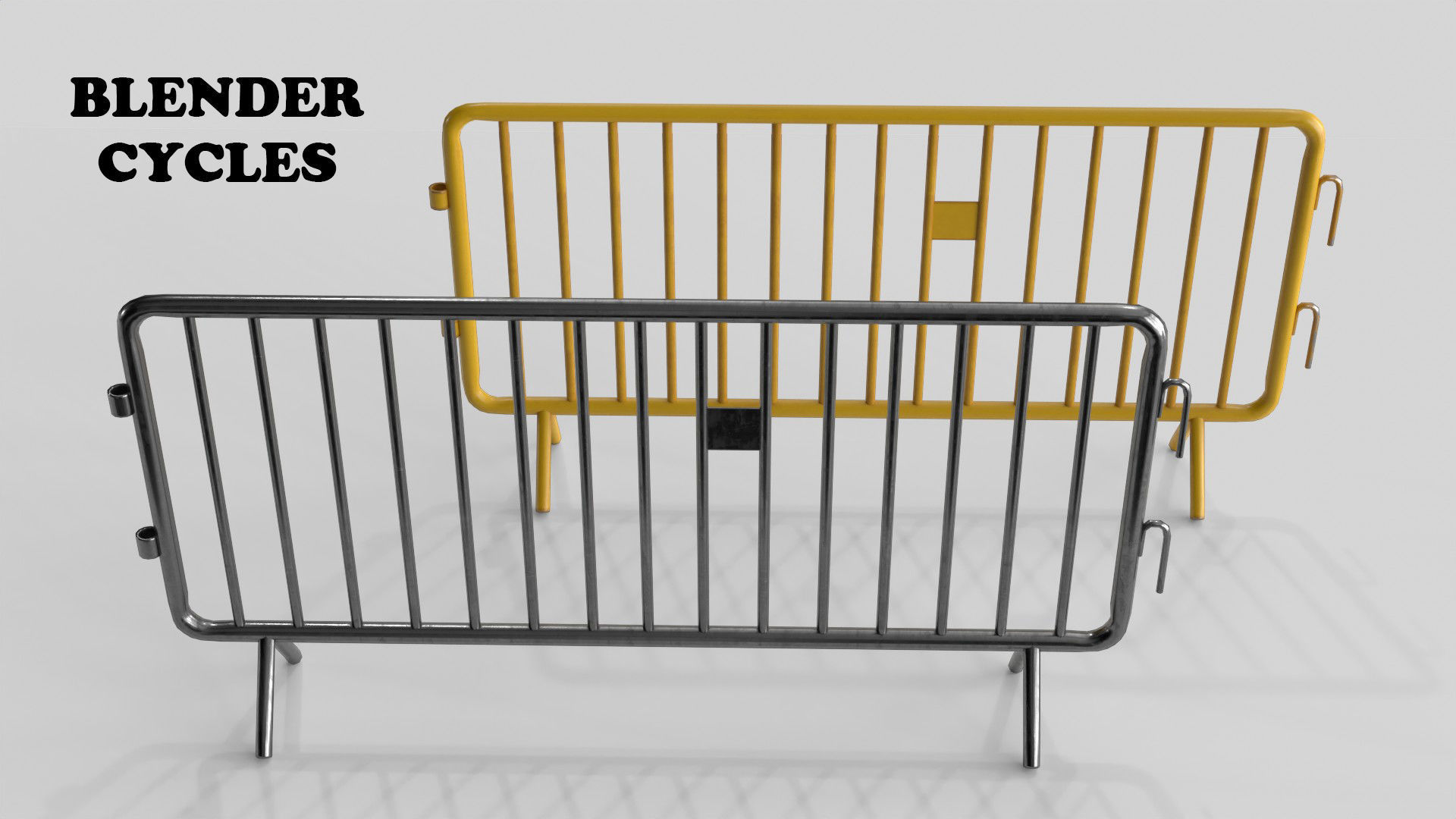 Road Safety Barrier Low-poly 3D model_6