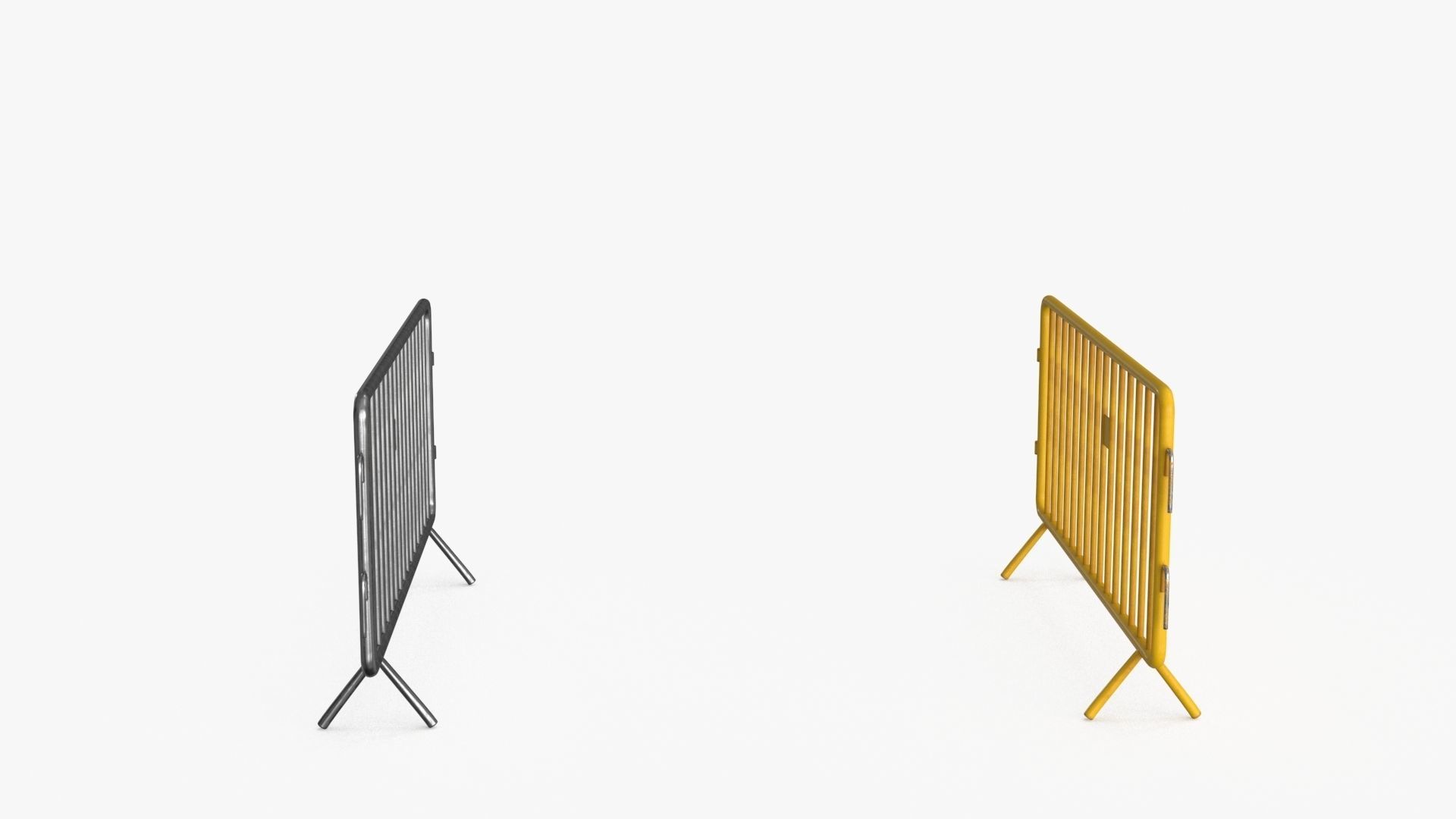 Road Safety Barrier Low-poly 3D model_10