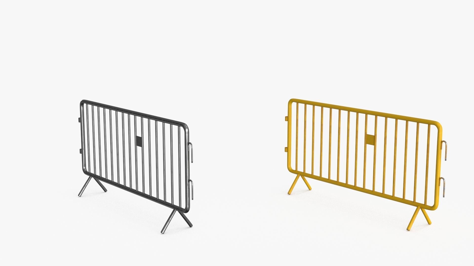 Road Safety Barrier Low-poly 3D model_9
