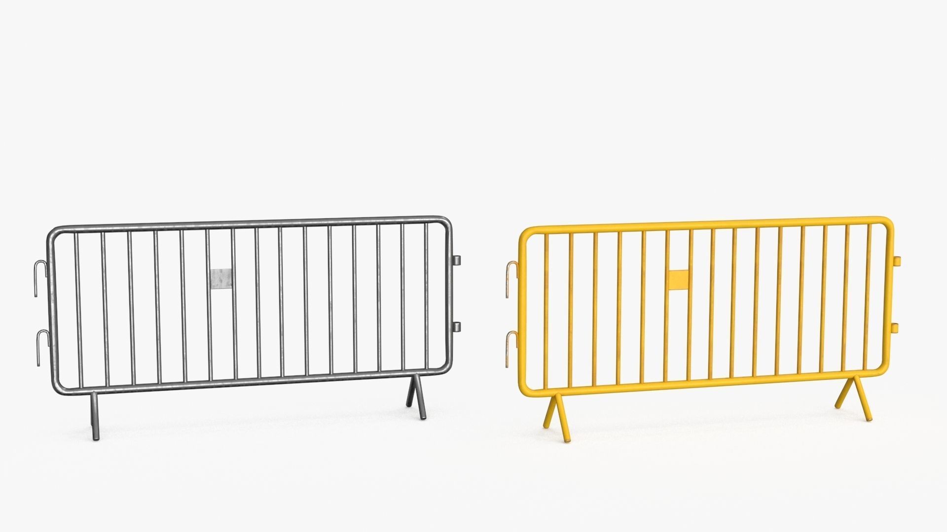 Road Safety Barrier Low-poly 3D model_12