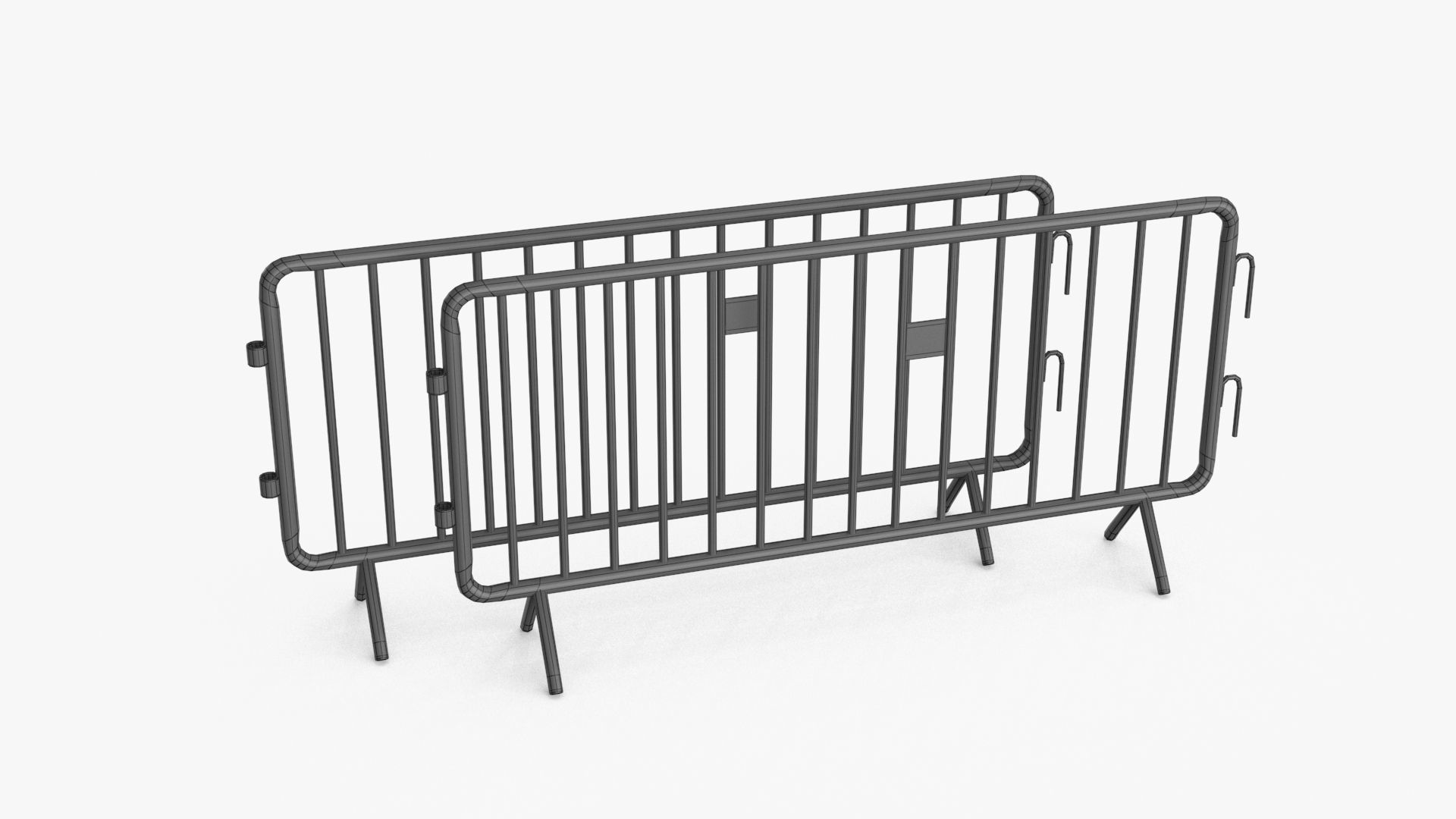 Road Safety Barrier Low-poly 3D model_13