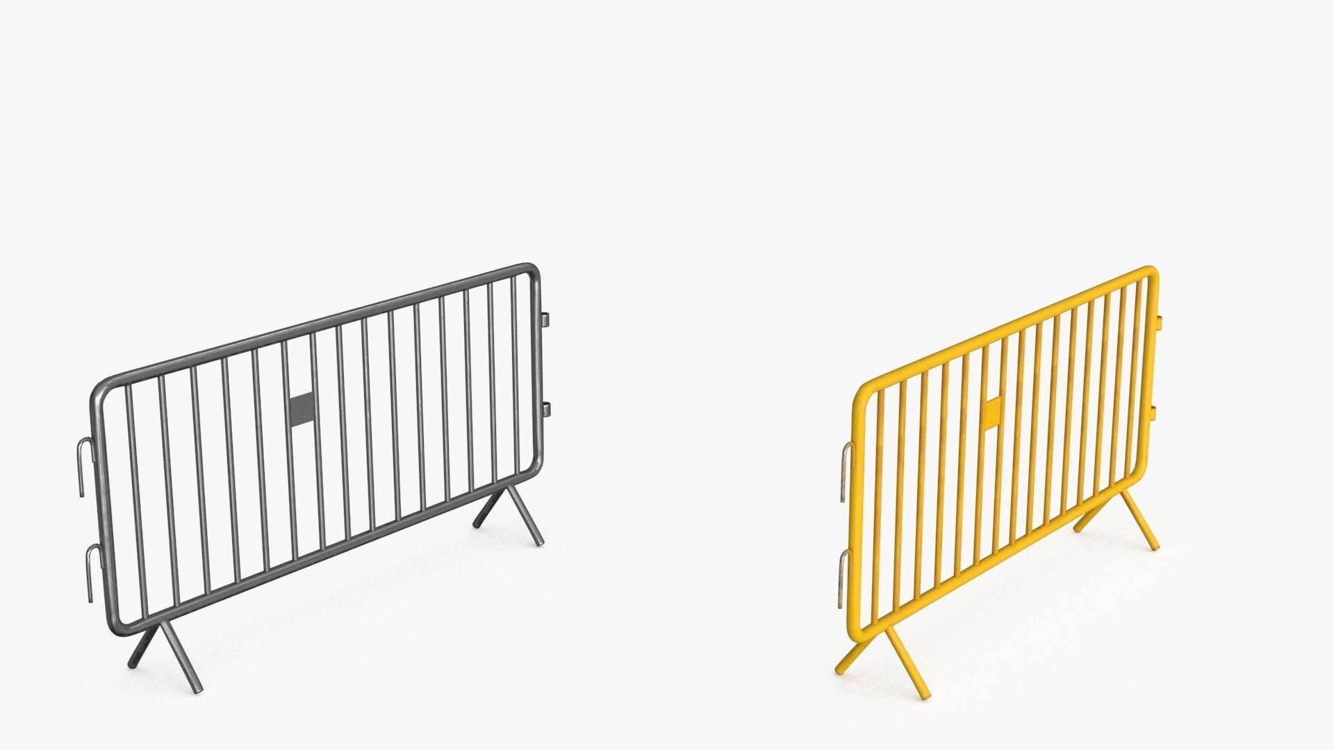 Road Safety Barrier Low-poly 3D model_11