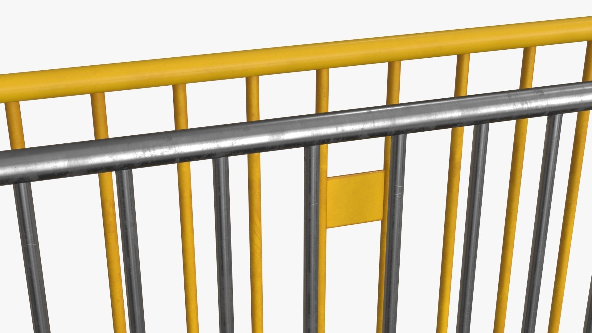 Road Safety Barrier Low-poly 3D model_4