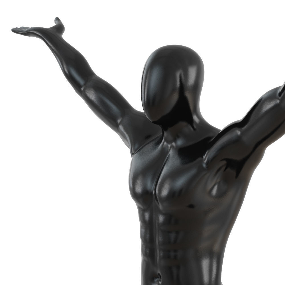 Male abstract mannequin stands in yoga pose 111 3D model_5