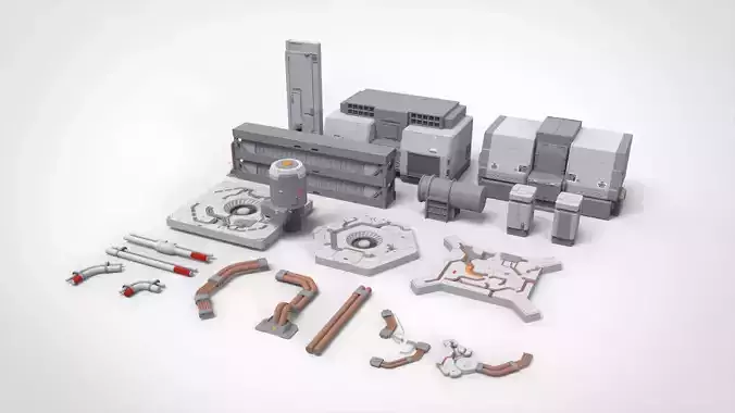 sci-fi Architecture kitbash 31 3D model