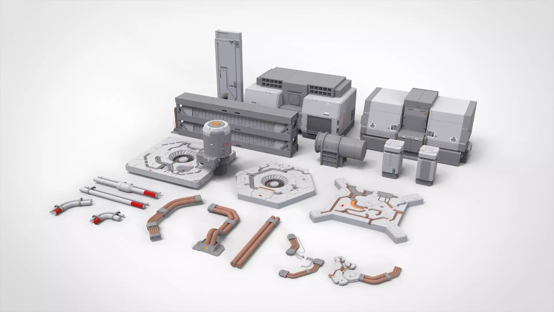 sci-fi Architecture kitbash 31 3D model_0