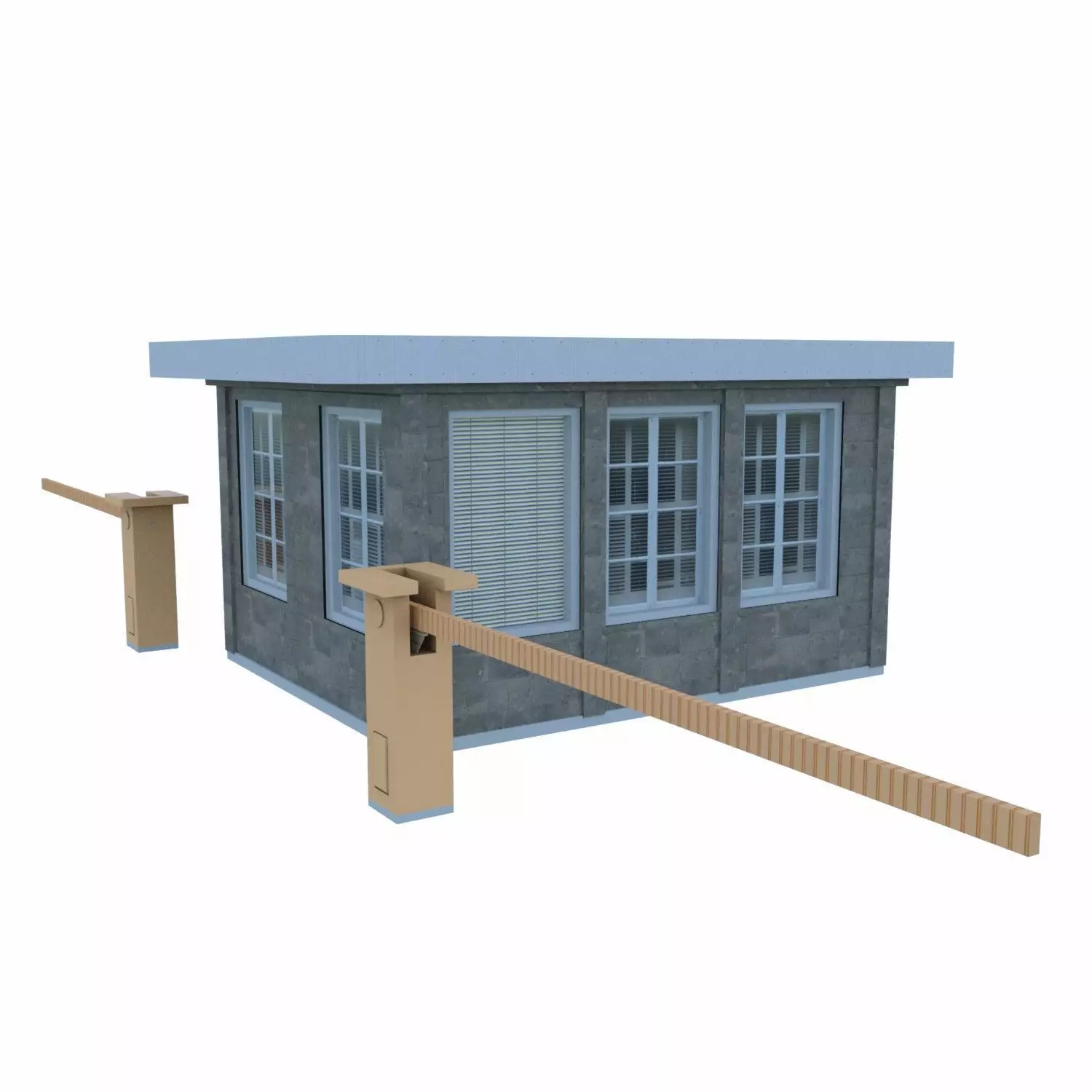 security booth Low-poly 3D model