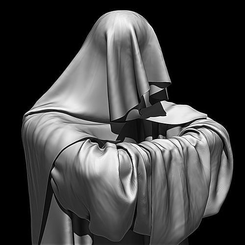 High Poly Monk statue of star wars character 3D model