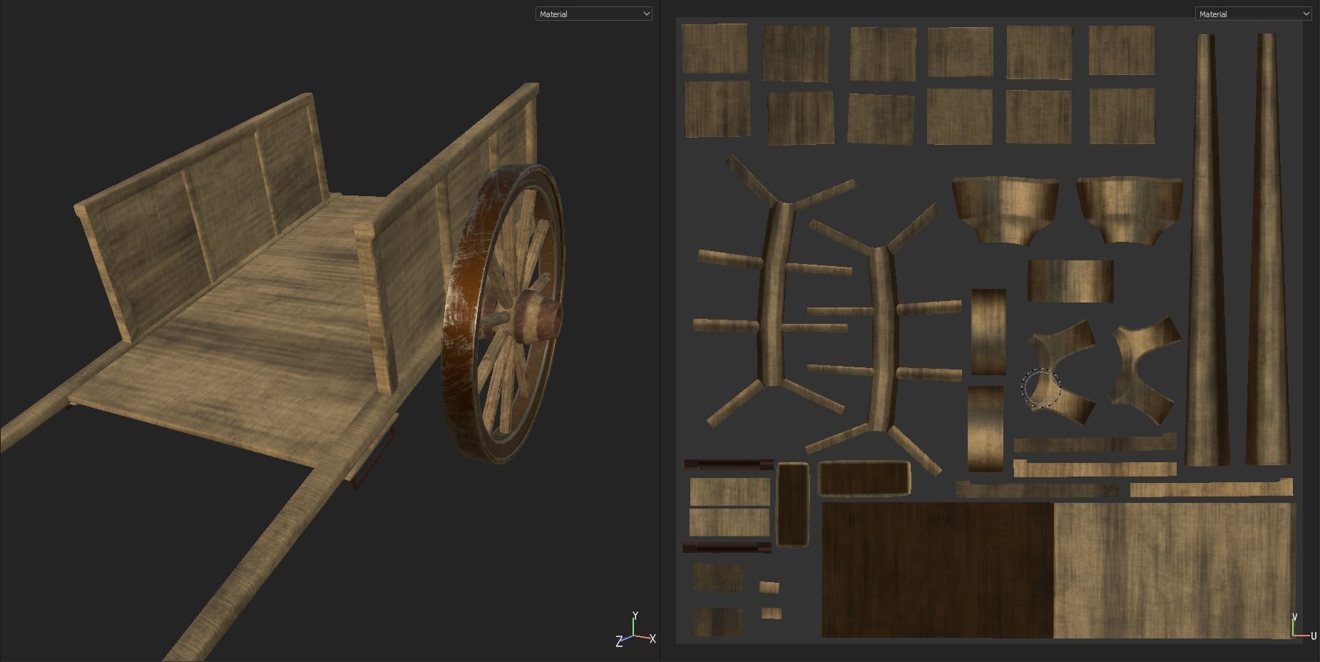 Farmer Cart Low-poly 3D model_3