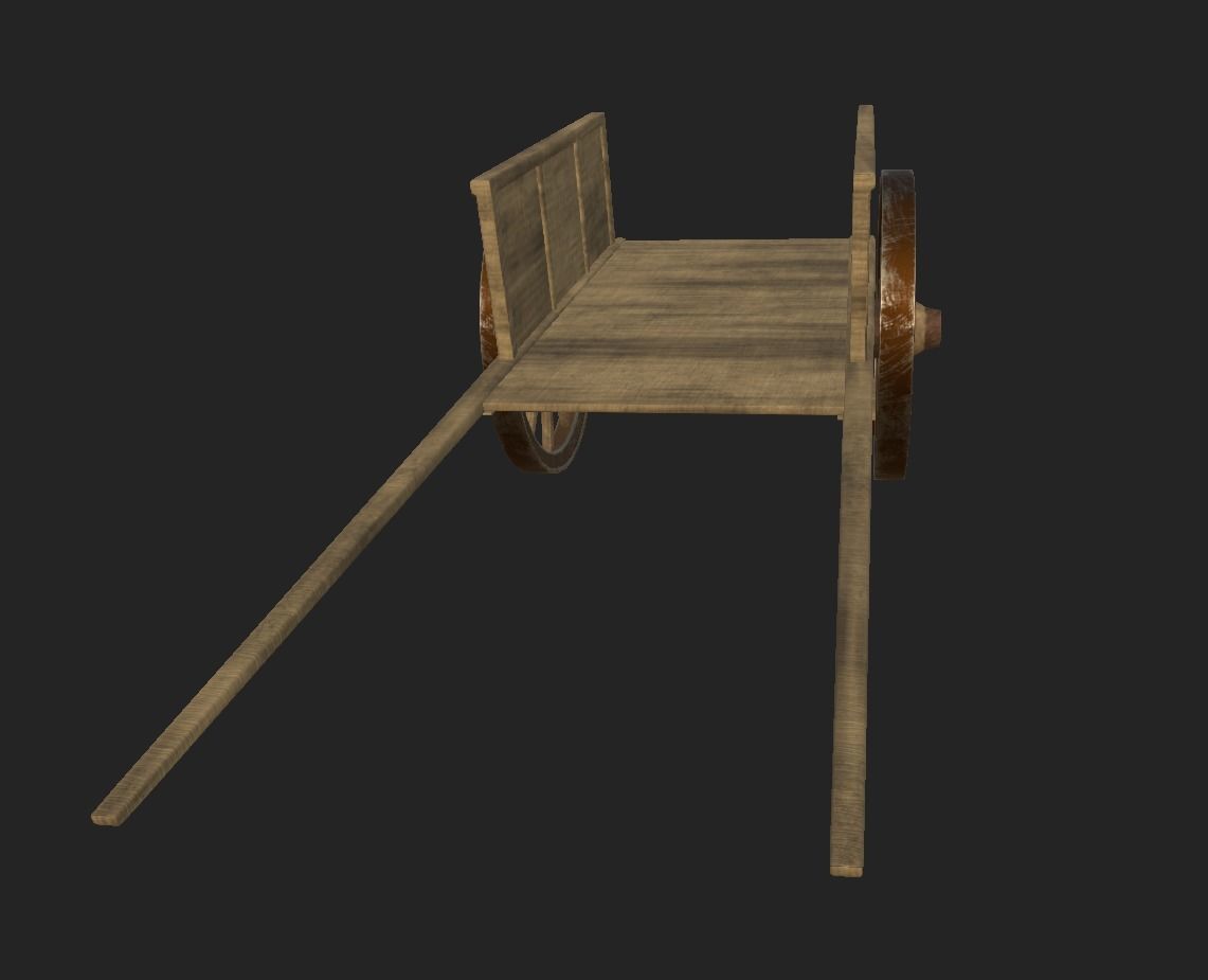 Farmer Cart Low-poly 3D model_8