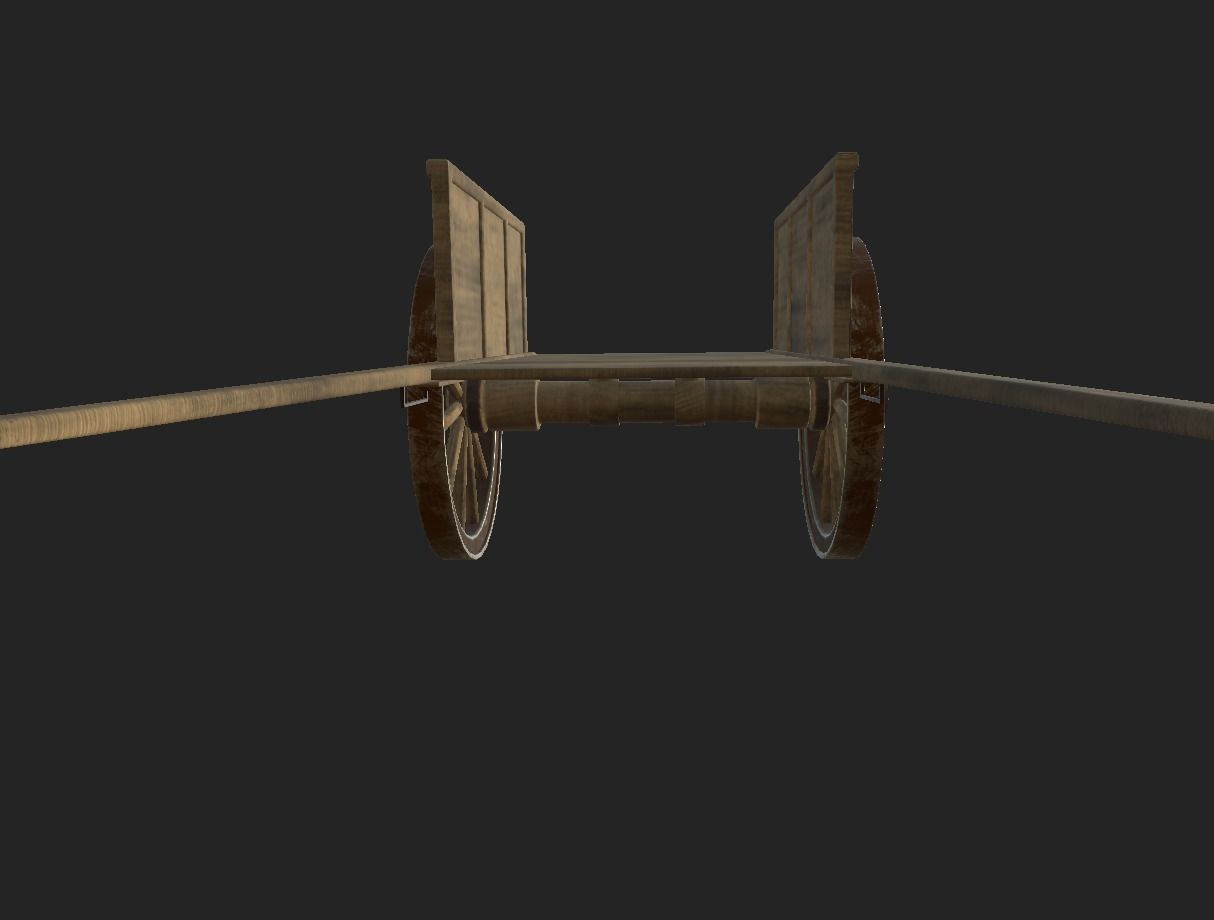 Farmer Cart Low-poly 3D model_14