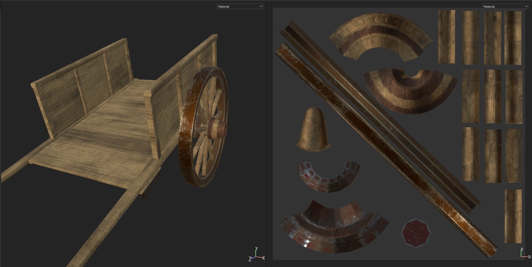 Farmer Cart Low-poly 3D model_2