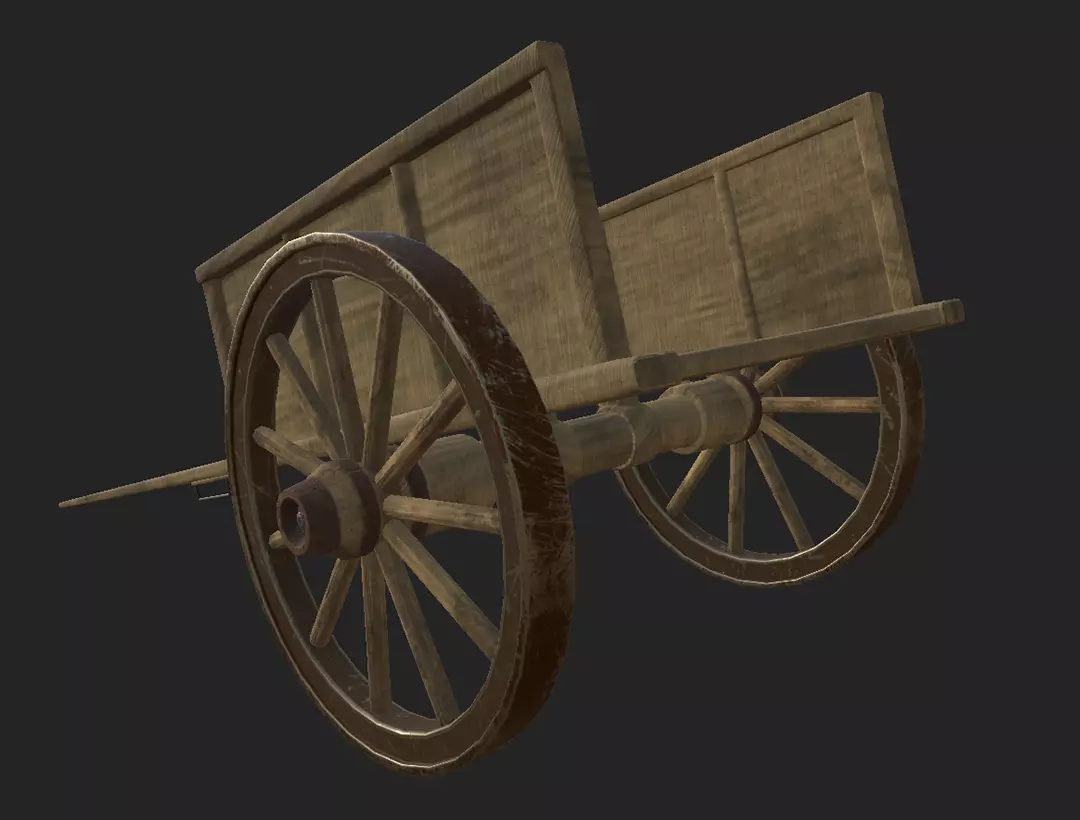 Farmer Cart Low-poly 3D model_0