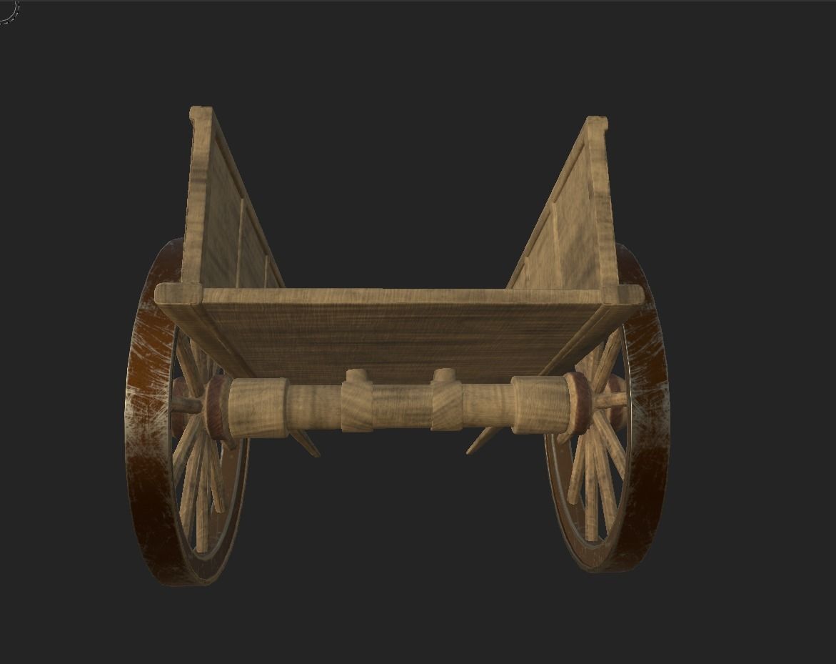 Farmer Cart Low-poly 3D model_12