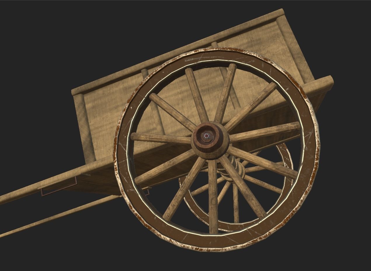 Farmer Cart Low-poly 3D model_1