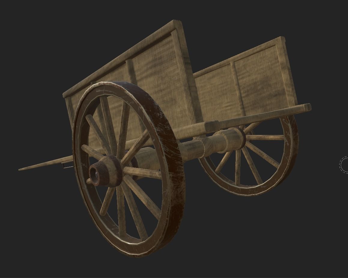 Farmer Cart Low-poly 3D model_11