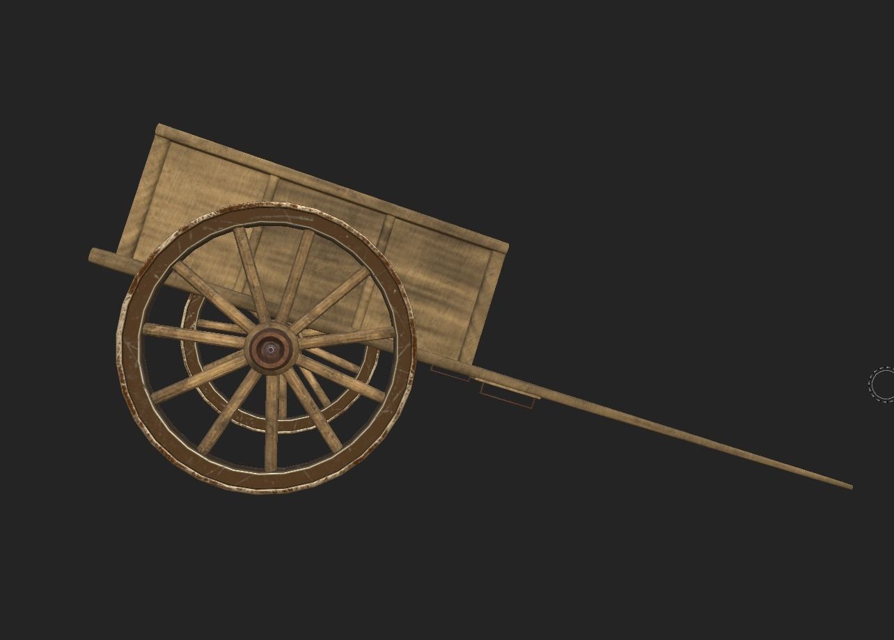 Farmer Cart Low-poly 3D model_16