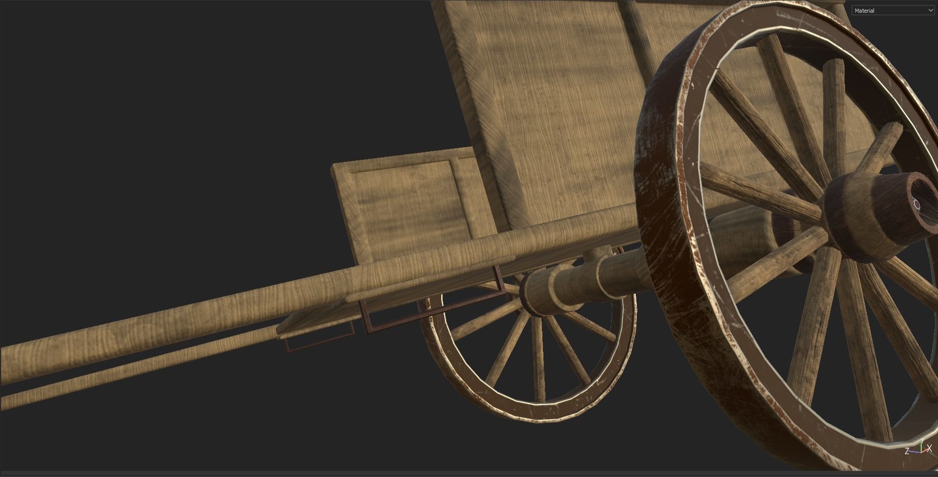 Farmer Cart Low-poly 3D model_13