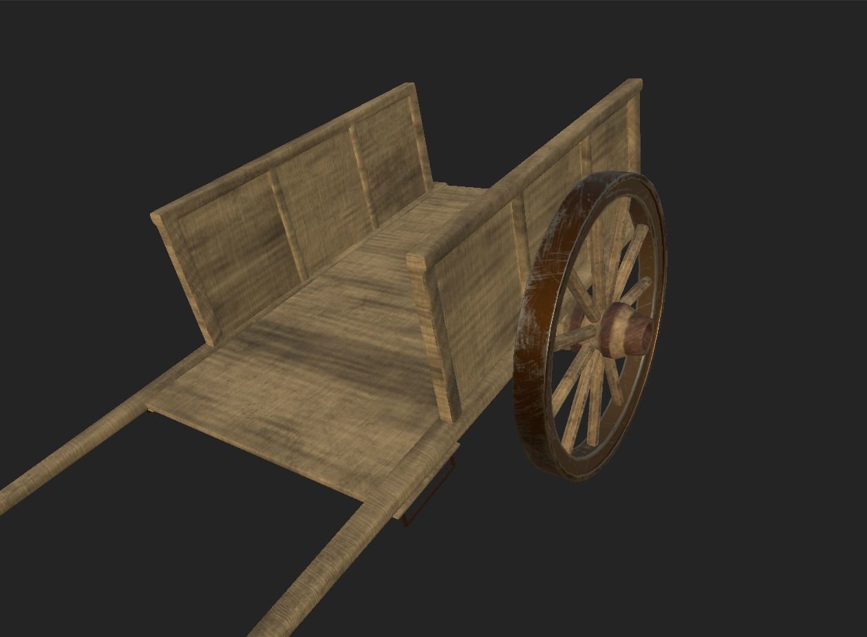 Farmer Cart Low-poly 3D model_10