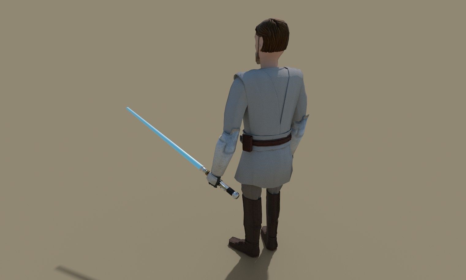 Obi Wan Kenobi from Clone Wars Low-poly 3D model_2