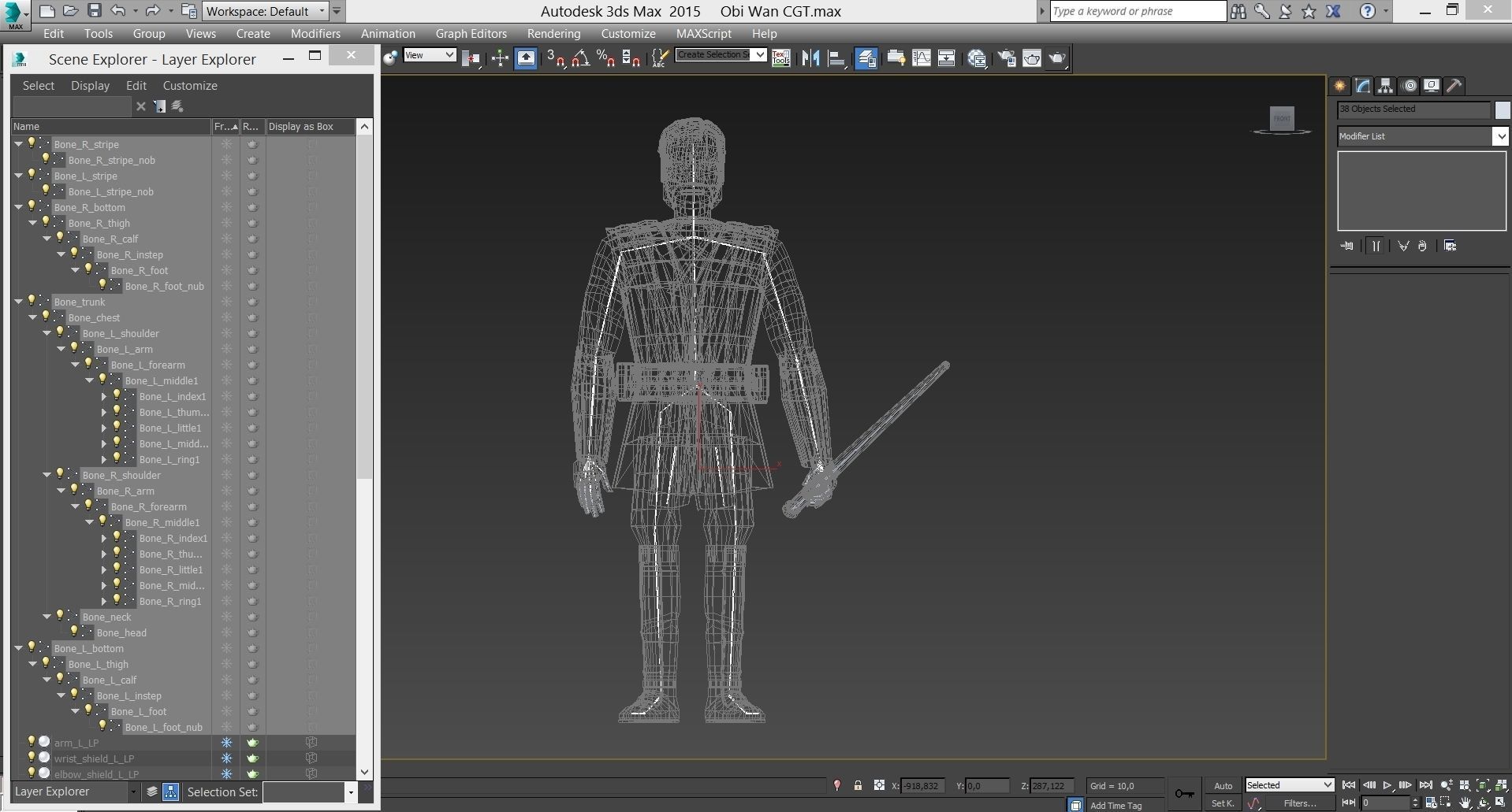 Obi Wan Kenobi from Clone Wars Low-poly 3D model_10
